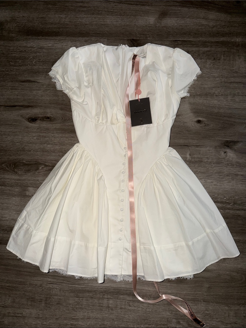 House of CB EMILIANA White Stretch Cotton Mini Dress - Picture 11 of 15